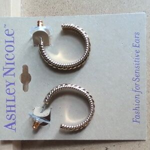 Ashley Nicole Gold Textured Hoop Earrings